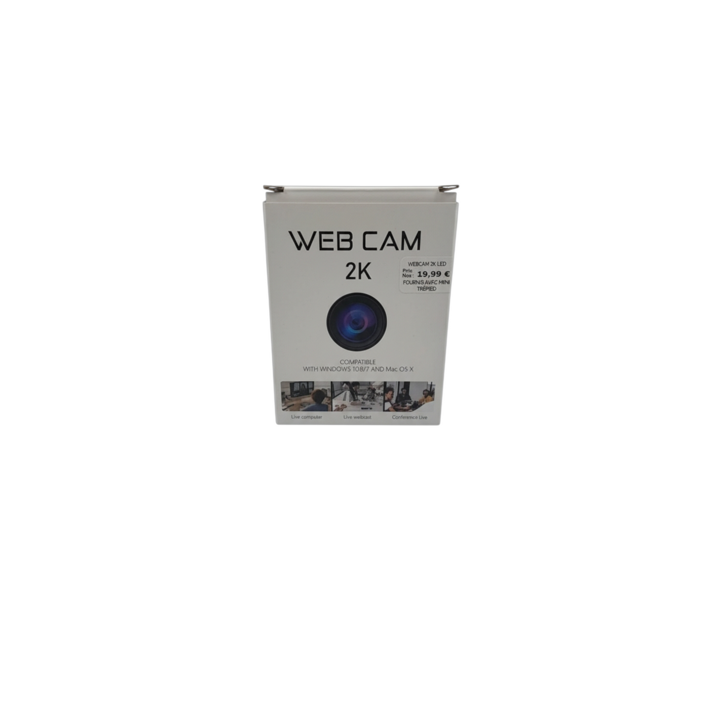 Webcam 2K avec microphone intégré et anneau lumineux