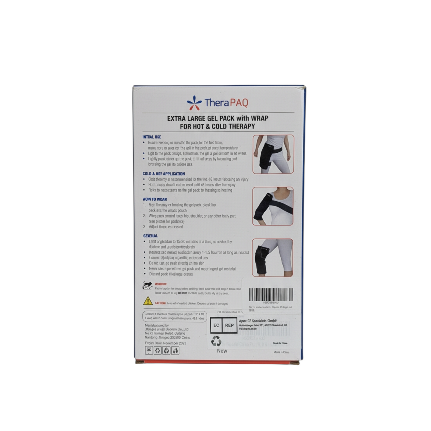 TheraPAQ Poche de Gel Extra Large avec Sangle – Thérapie Chaud/Froid Réutilisable