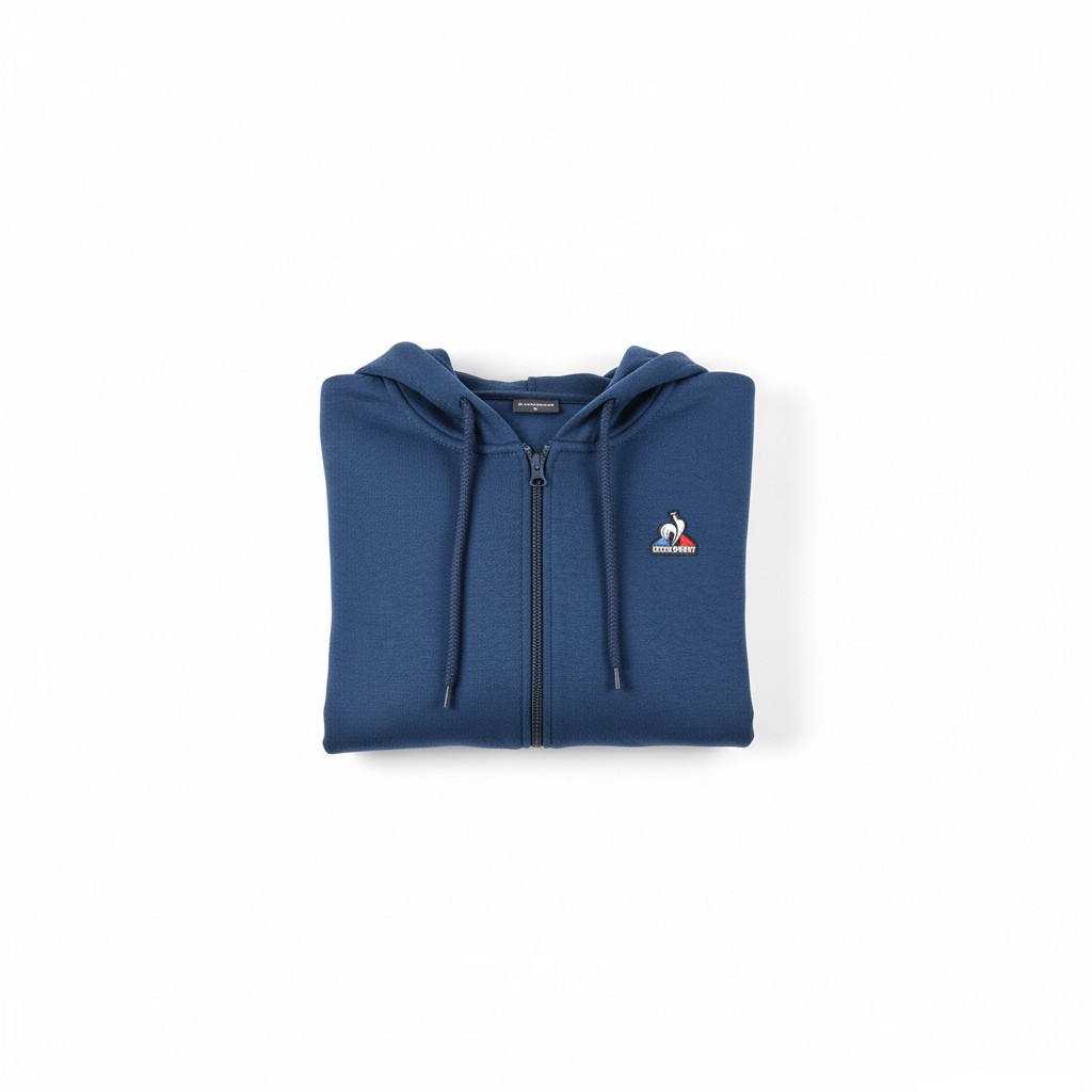 Sweat zippé à capuche Le Coq Sportif – Bleu Victory – Taille S