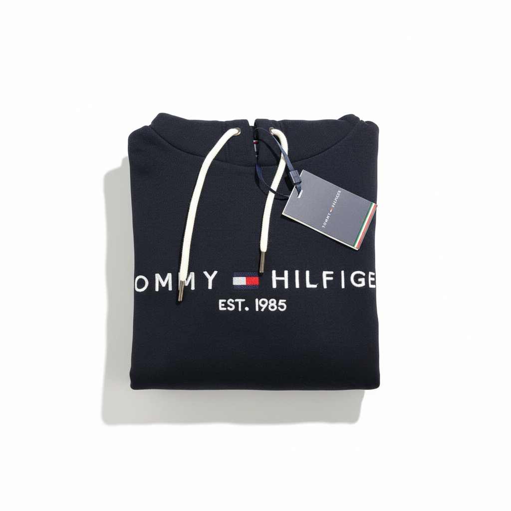 Hoodie Tommy Hilfiger Logo Brodé – Noir (Black)