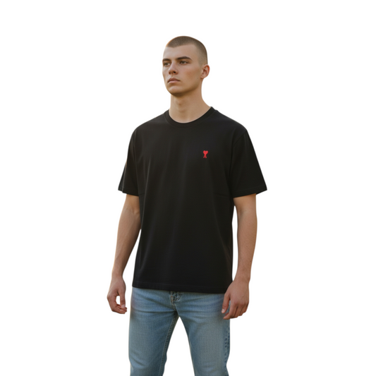 T-shirt AMI Paris Cœur Rouge – Noir
