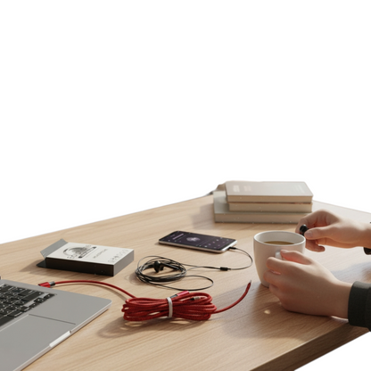 Écouteurs Stéréo Filaires + Câble USB Tressé – Son Clair & Confort Quotidien