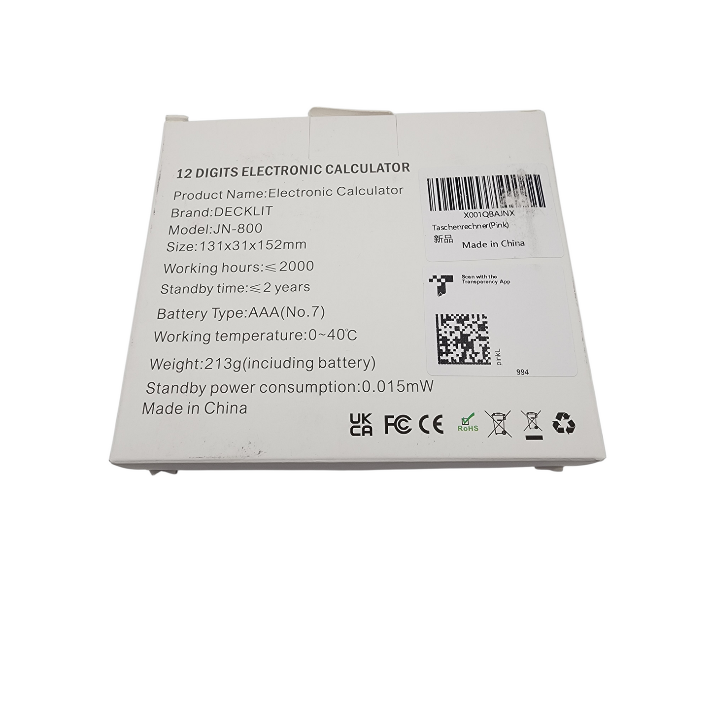 Grande calculatrice de bureau 12 chiffres – Grand écran LCD, touches larges