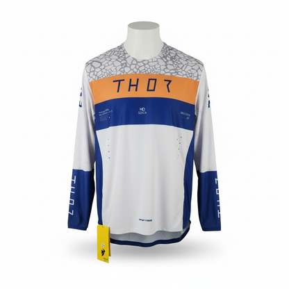 Maillot Motocross THOR – Blanc/Bleu/Orange – Taille 2XL