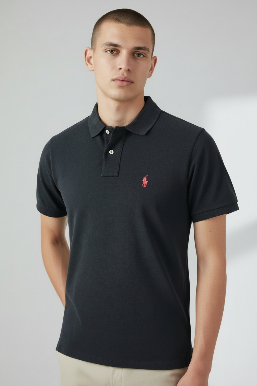 Polo Ralph Lauren – Custom Slim Fit (Noir / Logo Rouge) taille L