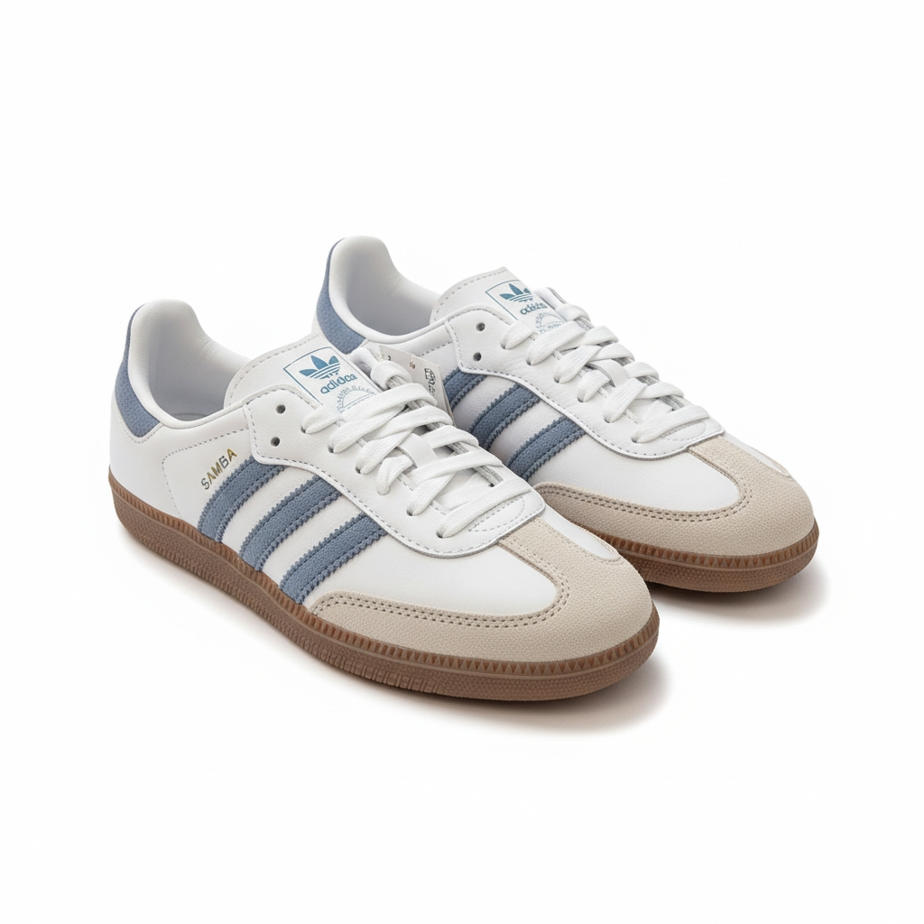 Adidas Samba OG W –Blanc & Bleu Ash Blue (taille 36 2/3)