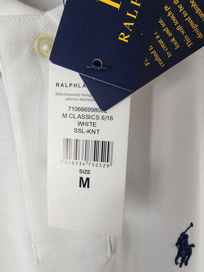 Polo Ralph Lauren Custom Slim Fit – Blanc – Taille M