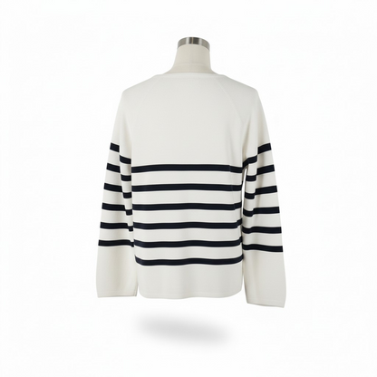 Pull marinière en maille UNIQLO Femme – Blanc cassé & Rayures marines – Taille M