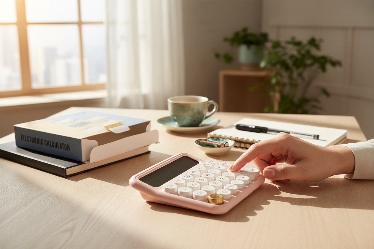 Grande calculatrice de bureau 12 chiffres – Grand écran LCD, touches larges