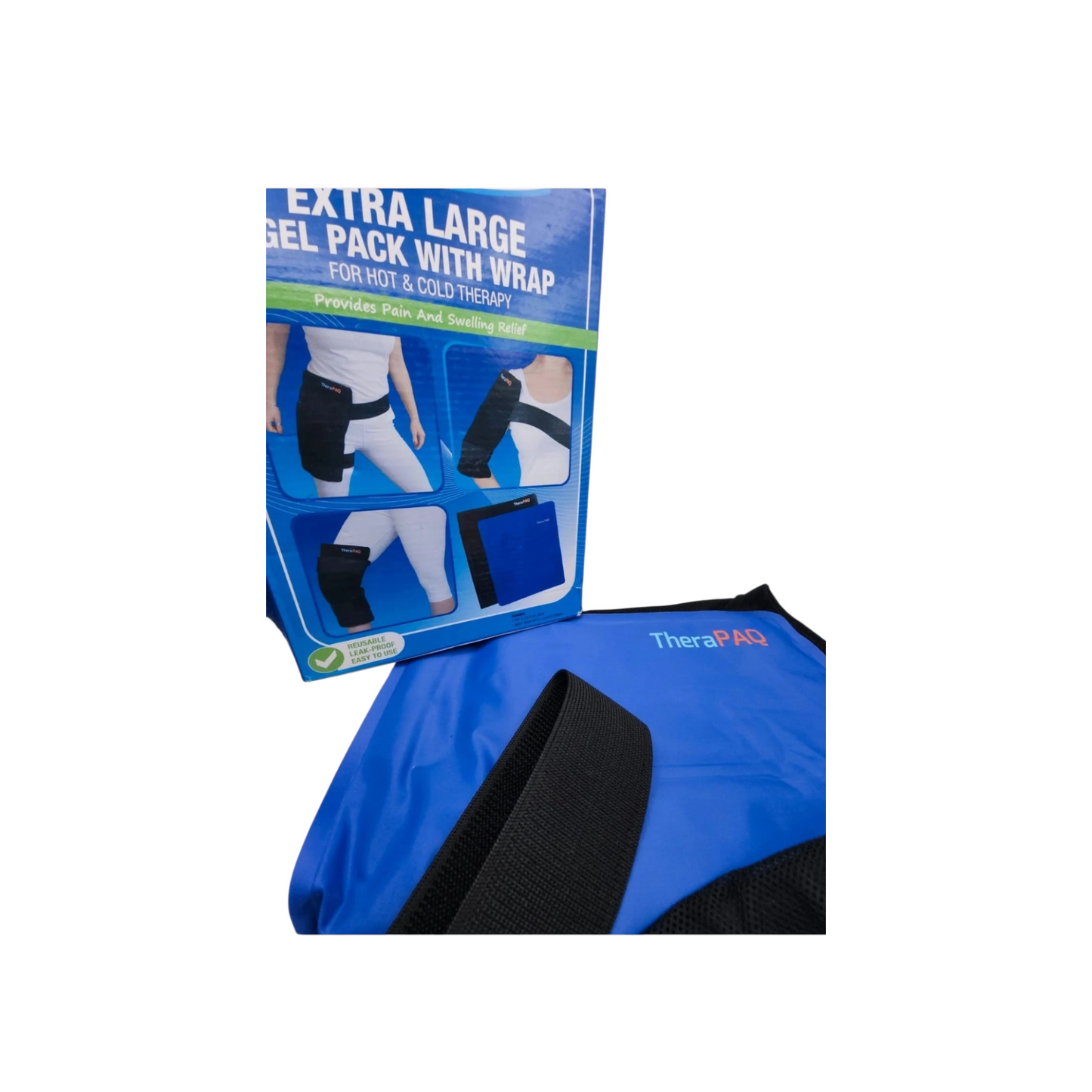 TheraPAQ Poche de Gel Extra Large avec Sangle – Thérapie Chaud/Froid Réutilisable