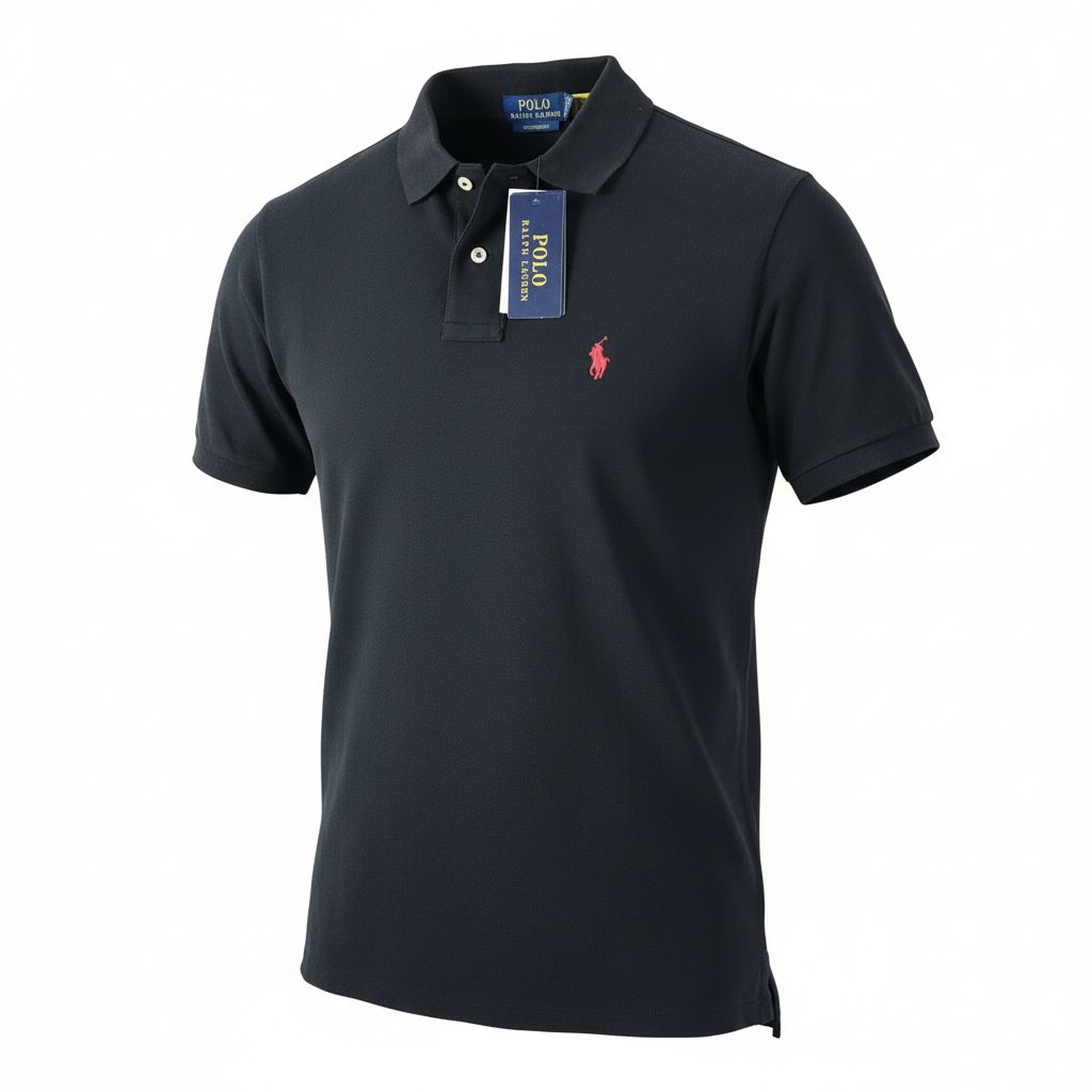 Polo Ralph Lauren – Custom Slim Fit (Noir / Logo Rouge) taille L