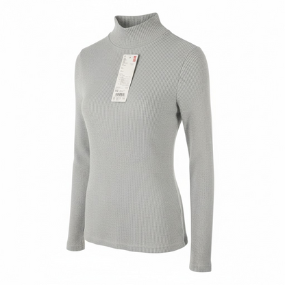 Haut col montant côtelé femme UNIQLO – taille XXS, gris ou noir