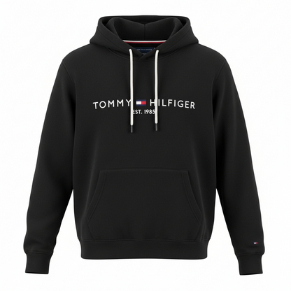 Hoodie Tommy Hilfiger Logo Brodé – Noir (Black)