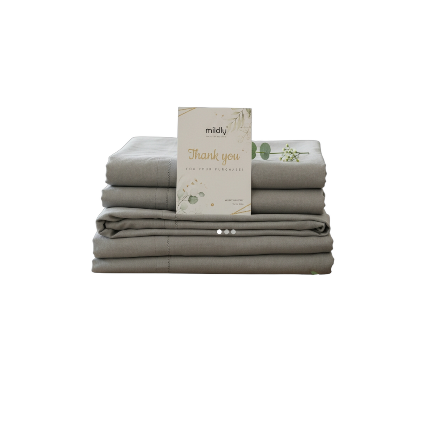 Parure Housse de Couette 140x200 en Coton Lavé – Gris Fumée (MILDLY)